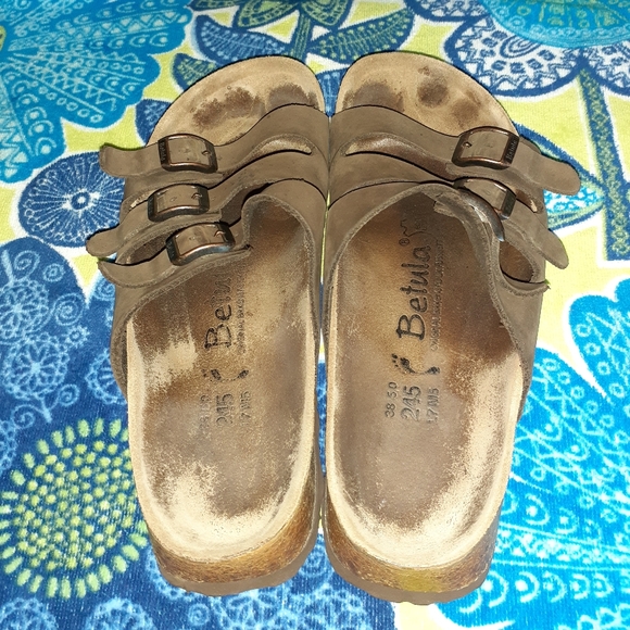 Birkenstock Betula 3 Strap Mocha Leather Woogie Style 38 N Size 7 Pre-owned - Picture 3 of 8